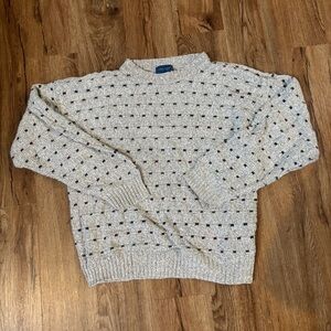 Oversized Beige Patterned Sweater